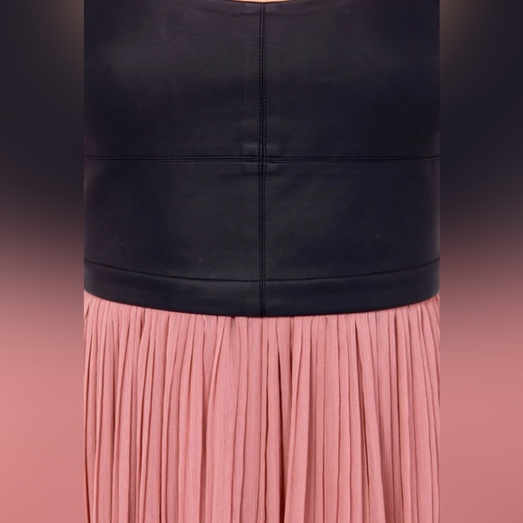 Jack by BB Dakota Faux Leather and Chiffon Dress Size 2. - Picture 5 of 8